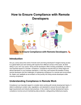 How to Ensure Compliance with Remote Developers