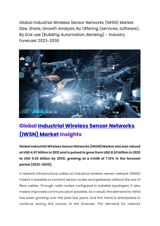 Global Industrial Wireless Sensor Networks