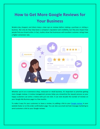 How to Get More Google Reviews for Your Business