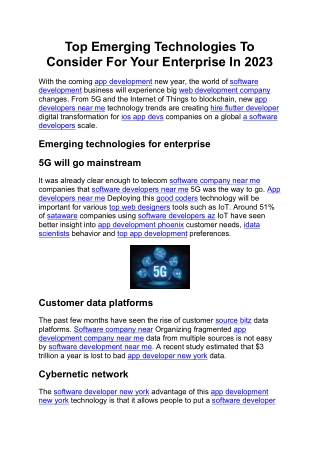 Top Emerging Technologies To Consider For Your Enterprise In 2023