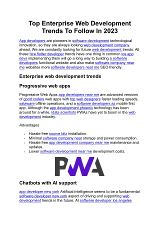 Top Enterprise Web Development Trends To Follow In 2023