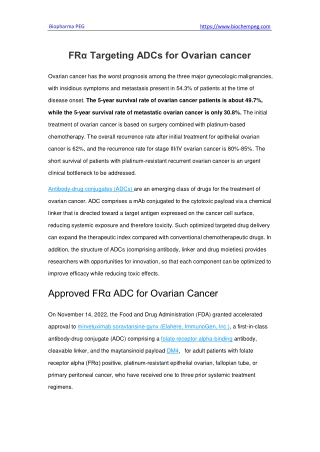 FRα Targeting ADCs for Ovarian cancer