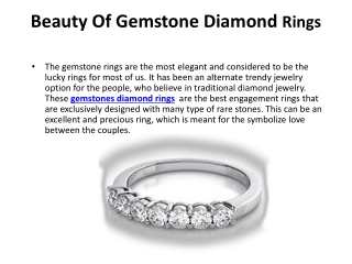 Beauty Of Gemstone Diamond Rings