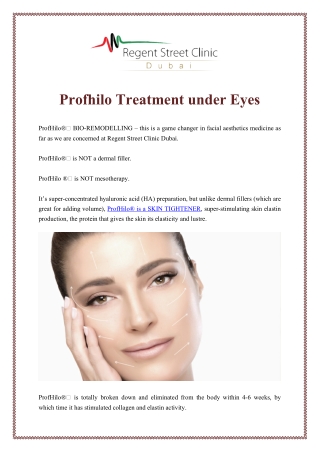 Profhilo Treatment under Eyes