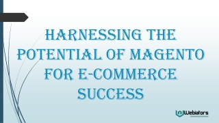 Harnessing the Potential of Magento for E-commerce Success