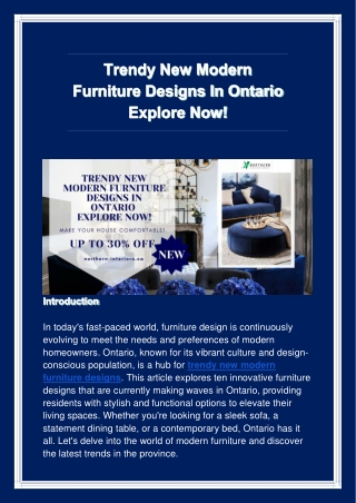 Trendy New Modern Furniture Designs in Ontario - Explore Now!