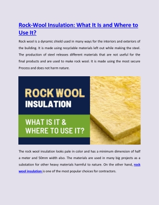 Rock Wool Insulation: What Is It and Where to Use It?