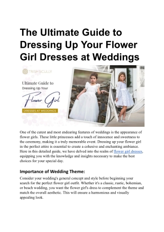 The Ultimate Guide to Dressing Up Your Flower Girl Dresses at Weddings.docx