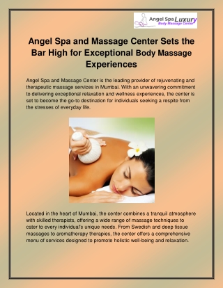 Body Massage in Andheri West