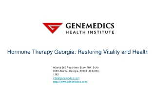 Hormone Therapy Georgia-Restoring Vitality and Health