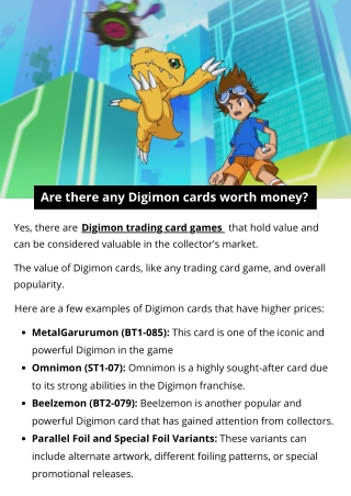 Are there any Digimon cards worth money?