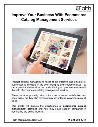 Improve Your Business With Ecommerce Catalog Management Services
