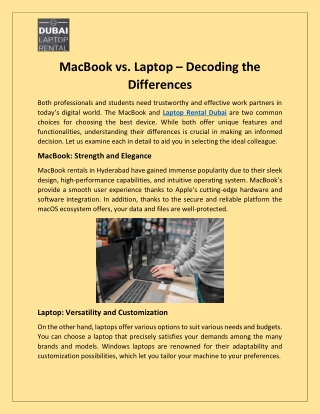 MacBook vs. Laptop – Decoding the Differences