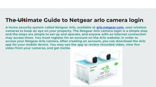 The Ultimate Guide to Netgear arlo camera login