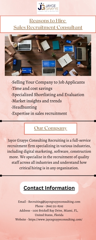 Reasons to Hire Sales Recruitment Consultant