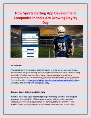 How Sports Betting App Development Companies in India Are Growing Day by Day