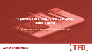 Importance of choosing the appropriate domain name