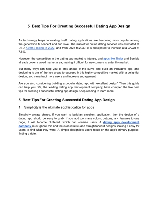 5  Best Tips For Creating Successful Dating App Design