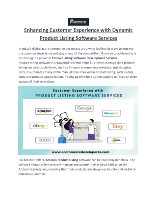 Enhancing Customer Experience with Dynamic Product Listing Software Services