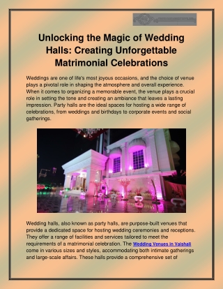 Wedding Venues in Vaishali