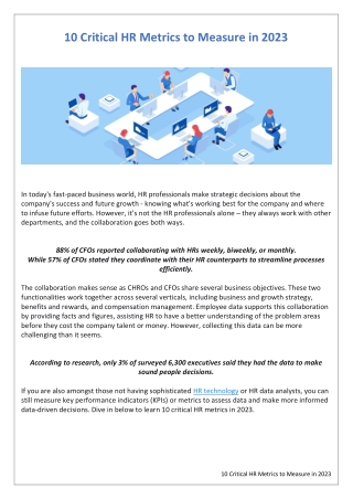 10 Critical HR Metrics to Measure in 2023 - Exela HR Solutions