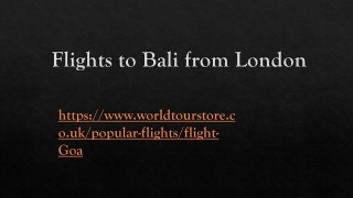 Flights to Bali from London