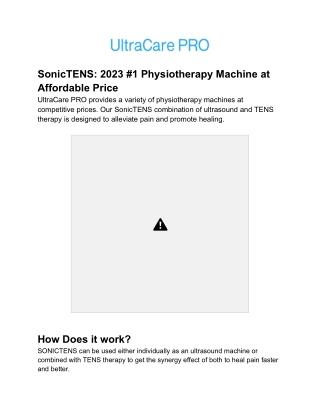 The Science Behind Sonic TENS- Physiotherapy Machine at Affordable Price