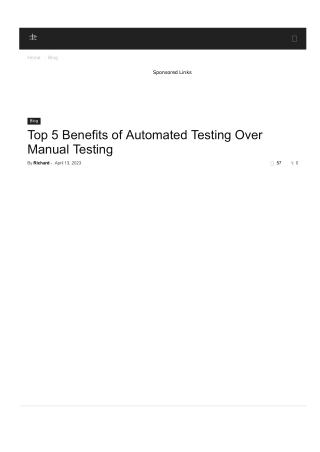 Top 5 Benefits of Automated Testing Over Manual Testing
