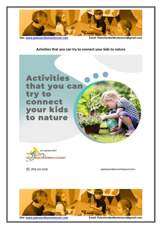 Activities that you can try to connect your kids to nature