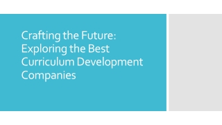 Crafting the Future curriculum development companies