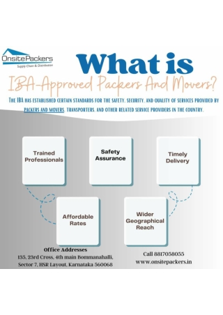 Onsite Movers and Packers - IBA Approved