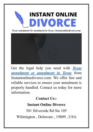 Texas Annulment Or Annulment In Texas Instantonlinedivorce