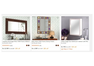 Buy Bathroom Mirrors- Up to 70% Off On Bathroom Mirrors Online in India - Wooden Street