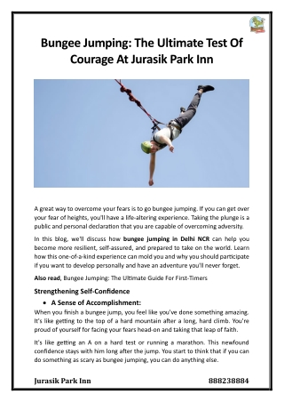 Bungee Jumping The Ultimate Test Of Courage At Jurasik Park Inn