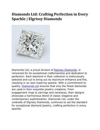 Diamonds Ltd | Elgrissy Diamonds