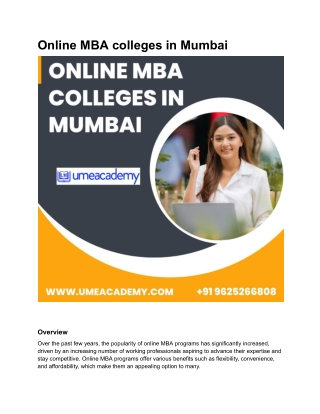 Online MBA colleges in Mumbai