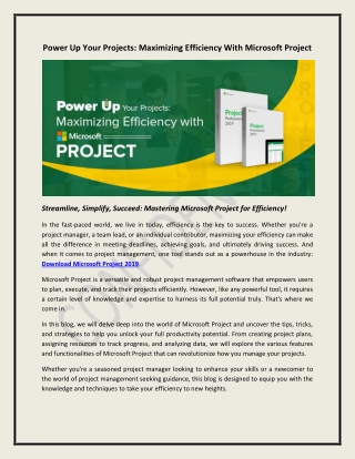 Power Up Your Projects: Maximizing Efficiency With Microsoft Project