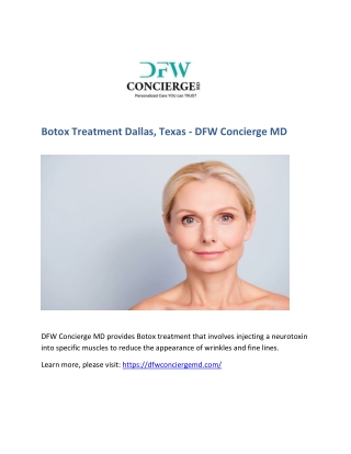 Botox Treatment Dallas, Texas - DFW Concierge MD