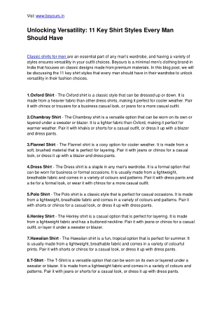 Unlocking Versatility_ 11 Key Shirt Styles Every Man Should Have
