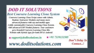 Coursera Learning Clone Script - DOD IT SOLUTIONS