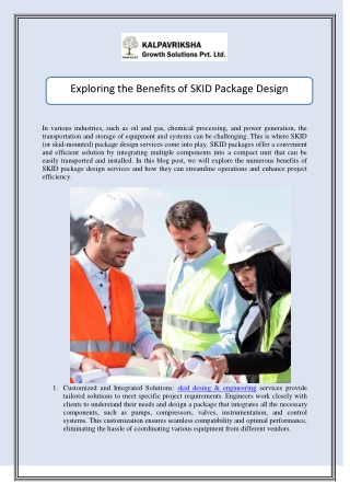 Exploring the Benefits of SKID Package Design