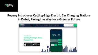 Electric Car Charging Stations in Dubai - Regeny