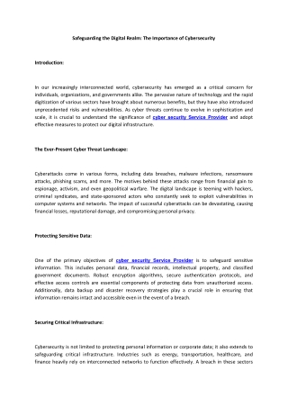 Safeguarding the Digital Realm