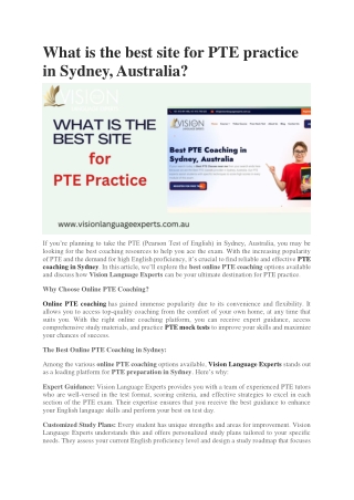 What is the best site for PTE practice in Sydney, Australia?