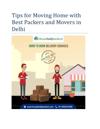 Tips for Moving Home with Best Packers and Movers in Delhi