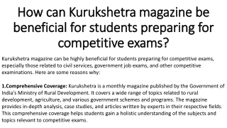 How can Kurukshetra magazine be beneficial for students