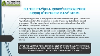 An effective method to troubleshoot Payroll Renew Subscription Error