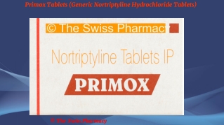 Primox Tablets (Generic Nortriptyline Hydrochloride Tablets)