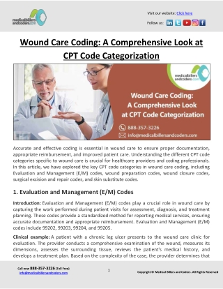 Wound Care Coding: A Comprehensive Look at CPT Code Categorization