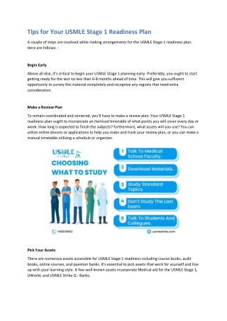 USMLE Step 1 Preparation Plan